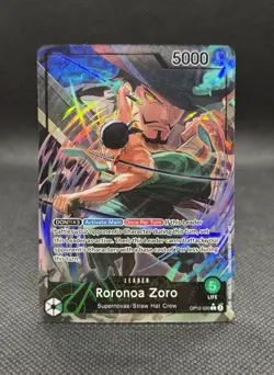 One Piece Legacy of the Master Roronoa Zoro OP12-020 Alternate Alt Art Leader NM - Image 1