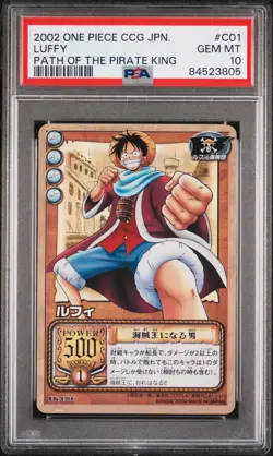 PSA 10 LUFFY C01 BANDAI ONE PIECE CCG PATH OF THE PIRATE KING ONE PIECE JAPANESE - Image 1