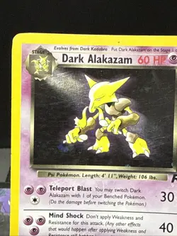 Pokemon Card Dark Alakazam 1/82 Team Rocket Set Rare Holo WOTC Played - Image 3