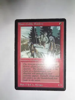 MTG MAGIC THE GATHERING CARD ORIGINAL BETA RED MONS'S GOBLIN RAIDERS CREATURE - Image 1