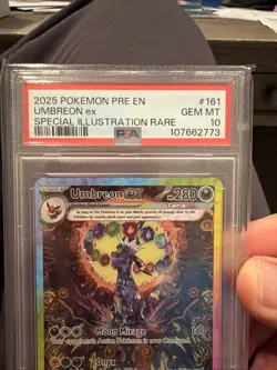 2025 Pokemon PRE EN Special Illustration Rare #161 Umbreon Ex PSA 10 GEM MINT🔥 - Image 2