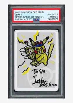 Pokemon PSA 8 AUTO 9 Spare Card Pikachu Jerky 2023 Old Maid Japanese - Image 1