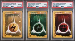 2002 POKEMON JAP McDONALDS LIGHTNING/GRASS/FIGHTING ENERGY HOLO SEQ PSA 8,9,9 - Image 1