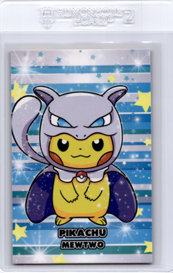 Pikachu poncho Mewtwo Peruvian christmas pokemon card - Image 1