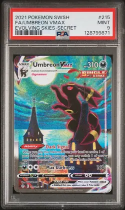 2021 POKEMON SWORD & SHIELD EVOLVING SKIES SECRET FULL ART/UMBREON VMAX PSA 9 - Image 1
