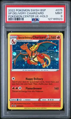 2022 POKEMON SWSH BLACK STAR PROMO #075 SPECIAL DELIVERY CHARIZARD-HOLO PSA 9 - Image 1