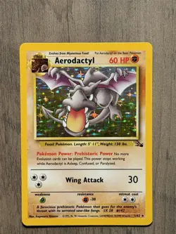 Pokemon TCG Aerodactyl Fossil Holo Card 1/62 Unlimited Rare - Image 1