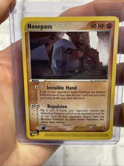 Pokemon TCG Nosepass EX Ruby and Sapphire 18/109 Regular Rare LP Vintage Card - Image 1