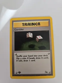 Pokemon TCG - 1st Edition Gambler 60/62 - Fossil Regular LP - WOTC Vintage 1999 - Image 1
