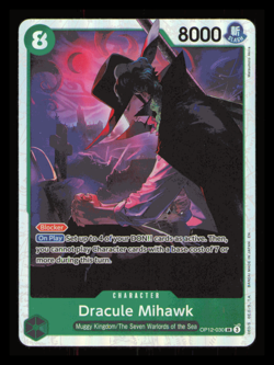 One Piece TCG Dracule Mihawk OP12-030 SR NM Green - Image 1