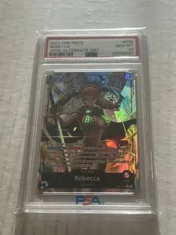 One Piece Kingdoms Of Intrigue Rebecca OP04-039 Leader Alt Art PSA 10 English - Image 1