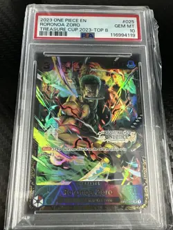 2023 Roronoa Zoro Treasure Cup Top 8 Prize Card #025 One Piece PSA 10 - Image 1