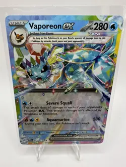 Pokemon TCG Vaporeon EX Double Rare Holo Card 23/131 Prismatic Evolutions NM - Image 1