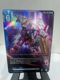 Gundam Card Newtype Rising GD01 Unicorn Gundam (Destroy Mode) GD01-002 LR NM - Image 1