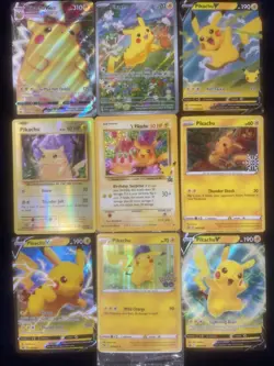 Pokemon TCG Pikachu Card Lot(9)-Promos,Celebrations,ReverseHolo,FullArt - Image 1