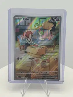 Pokemon TCG Ralts Scarlet & Violet Base Set Holo Illustration Card 211/198 - Image 1