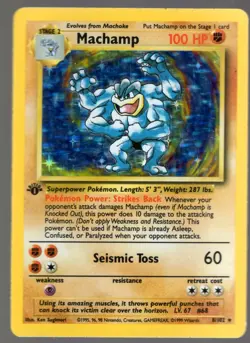 MACHAMP 008/102 DECK EXCLUSIVES 1ST EDITION POKEMON CARD - Image 1