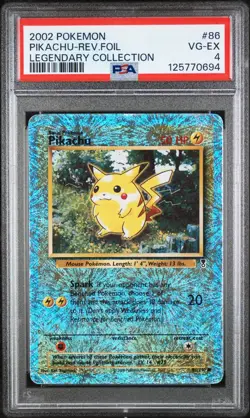 PSA 4 Pikachu Legendary Collection Reverse Holo Pokemon Card 86/110 - Image 1