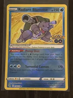 Pokemon Radiant Blastoise 018/078 GO Radiant Rare Holo Card English - Image 1