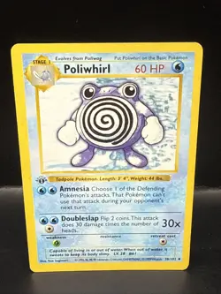 Pokemon Card TCG Poliwhirl 38/102 1st Edition Shadowless Base Set - Image 1