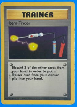 Item Finder 74/102 Rare Non-Holo Base Set Pokemon Trainer Card HP - Image 1