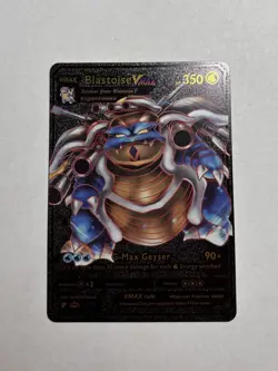 RARE Blastoise VMAX Black Foil Fan Art Display Card NM - Image 1