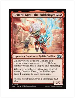 1x General Kreat, the Boltbringer, Anime Art, Foundations Jumpstart, MTG NM - Image 1