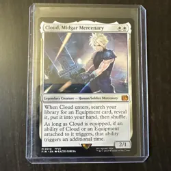 Cloud, Midgar Mercenary MTG Final Fantasy Regular Mythic 0010 NM - Image 1