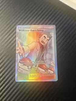 Pokemon TCG Professor Oak's Setup Full Art Rare Holo 233/236 Cosmic Eclipse NM - Image 1