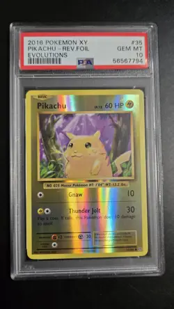 PSA 10 2016 Pokemon Pikachu Reverse Foil #35 XY Evolutions Gem Mint Low Pop - Image 1