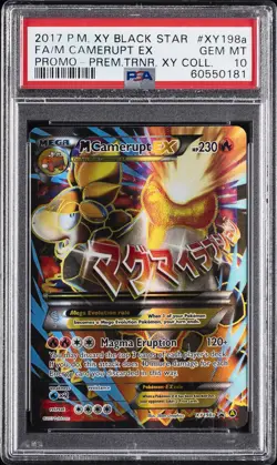 2017 POKEMON XY BLACK STAR PROMO #XY198A FULL ART/M CAMERUPT EX PSA 10 - Image 1