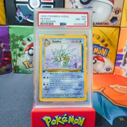 PSA 8 1999 Pokemon Game 1st Edition Fossil Seadra 42 - Image 1