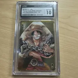 One Piece TCG Golden Playing Cards Monkey D Luffy Ace Of Spades CGC 10 MINT Gem - Image 1