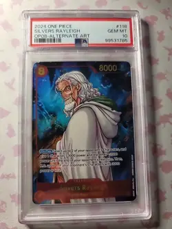 Silvers Rayleigh SEC Alt Art OP08-118 - Two Legends - One Piece TCG PSA 10 - Image 1