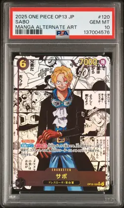 2025 ONE PIECE JPN OP13-CARRYING ON HIS WILL MANGA ALTERNATE ART SABO PSA 10 - Image 1