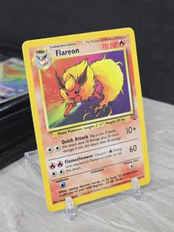Pokemon Card TCG Flareon 3/64 Holo Unlimited Jungle 1999 WOTC Rare Vintage - Image 1
