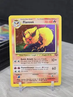 Pokemon Card TCG Flareon 3/64 Holo Unlimited Jungle 1999 WOTC Rare Vintage - Image 3