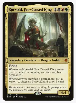 Korvold Fae Cursed King Foil Card Throne of Elraine English MTG - Image 1