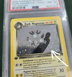 WHOLE SWIRL PSA 8 🌀💫 NM 1st Edition Dark Magneton 11/82 Holo Pokemon Card - Image 1