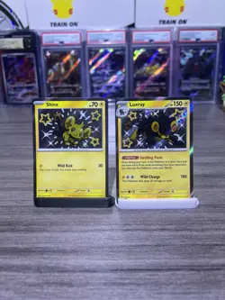 2 Card Lot Baby Shiny Pokemon Shinx 135 & Luxray 137 Paldean Fates English NM+ - Image 1