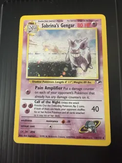 Pokemon Sabrina's Gengar 14/132 Gym Challenge Holo Rare English Card LP+/NM- - Image 1