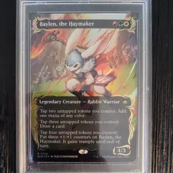 2024 MTG BLOOMBURROW BORDERLESS-RAISED FOIL BAYLEN, THE HAYMAKER PSA 10 - Image 4