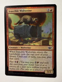 x1 Irascible Wolverine OTJ MTG 130 FOIL COMMON - Image 1