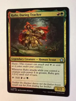 MTG Magic the Gathering Ruby, Daring Tracker (245/789) Foundations NM - Image 1