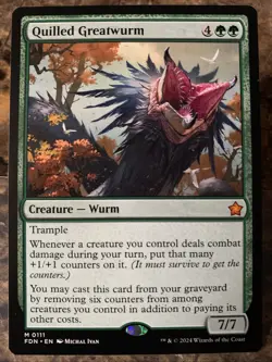 MTG TCG Foundations Quilled Greatwurm 0111 Regular Mythic - Image 1