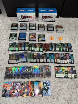 756x Card Lot- Spider-Man Collector Set Foil Rare Extended Borderless Comic Web - Image 1
