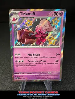 Tinkatuff 166/091 Baby Shiny, Paldean Fates, Pokemon, NM - Image 1