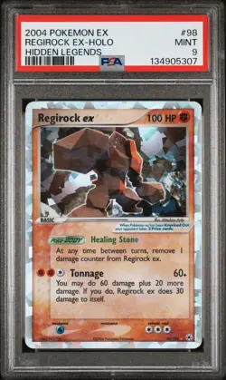 PSA 9 Regirock ex 98/101 (Holo) Pokemon EX Ruby & Sapphire - Hidden Legends - Image 1