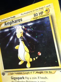 Ampharos #1/111 1st Edition Holo Rare Double Swirl Neo Genesis, Vintage Pokemon - Image 4