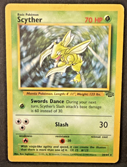 Pokemon TCG - Scyther - 26/64 Rare - Unlimited - JUNGLE 1999 WOTC: MP/HP - Image 1